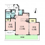 ゆとりの2LDK+大型トランクルーム使用権付+大型専用庭付！現在大型リフォーム工事中！！(間取)